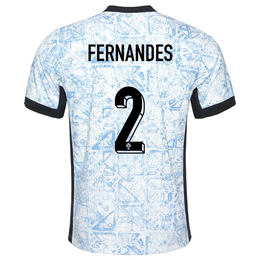 Kinder Portugal Martim Fernandes #2 Cremeblau Auswärtstrikot Trikot 24-26 T-Shirt