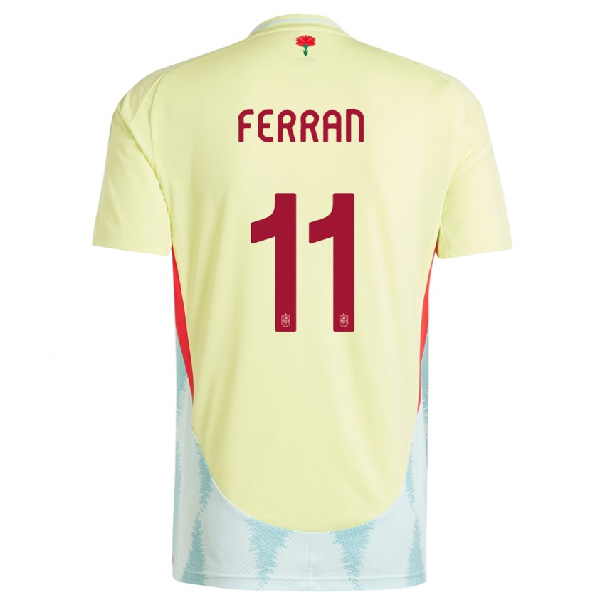 Kinder Spanien Ferran Torres #11 Gelb Auswärtstrikot Trikot 24-26 T-Shirt