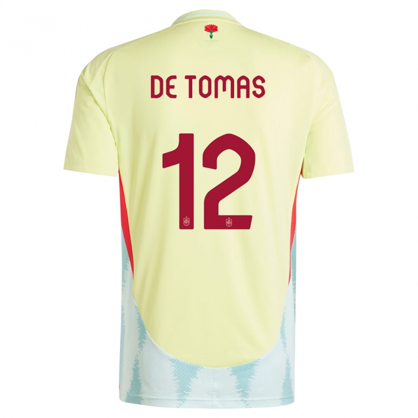 Kinder Spanien Raul De Tomas #12 Gelb Auswärtstrikot Trikot 24-26 T-Shirt
