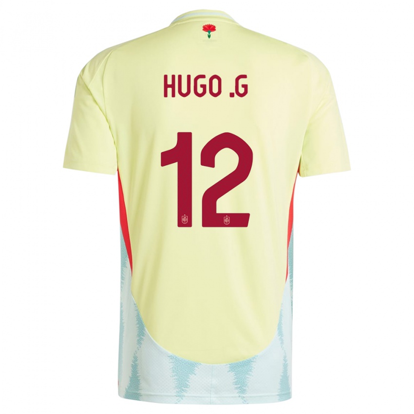 Kinder Spanien Hugo Guillamon #12 Gelb Auswärtstrikot Trikot 24-26 T-Shirt