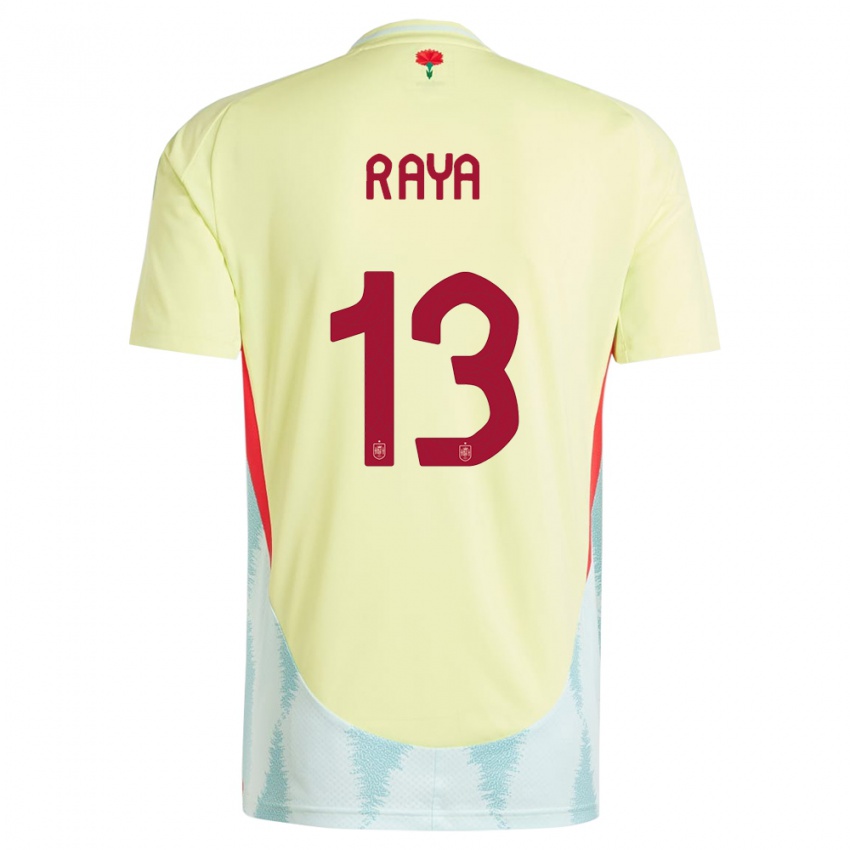 Kinder Spanien David Raya #13 Gelb Auswärtstrikot Trikot 24-26 T-Shirt