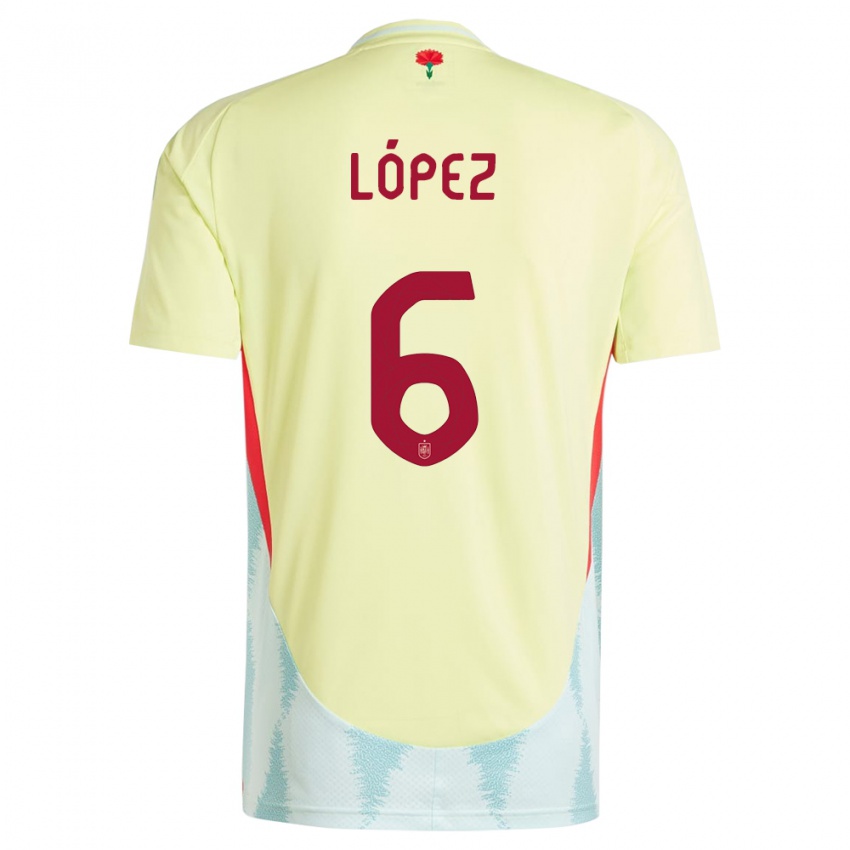 Kinder Spanien Maitane Lopez #6 Gelb Auswärtstrikot Trikot 24-26 T-Shirt