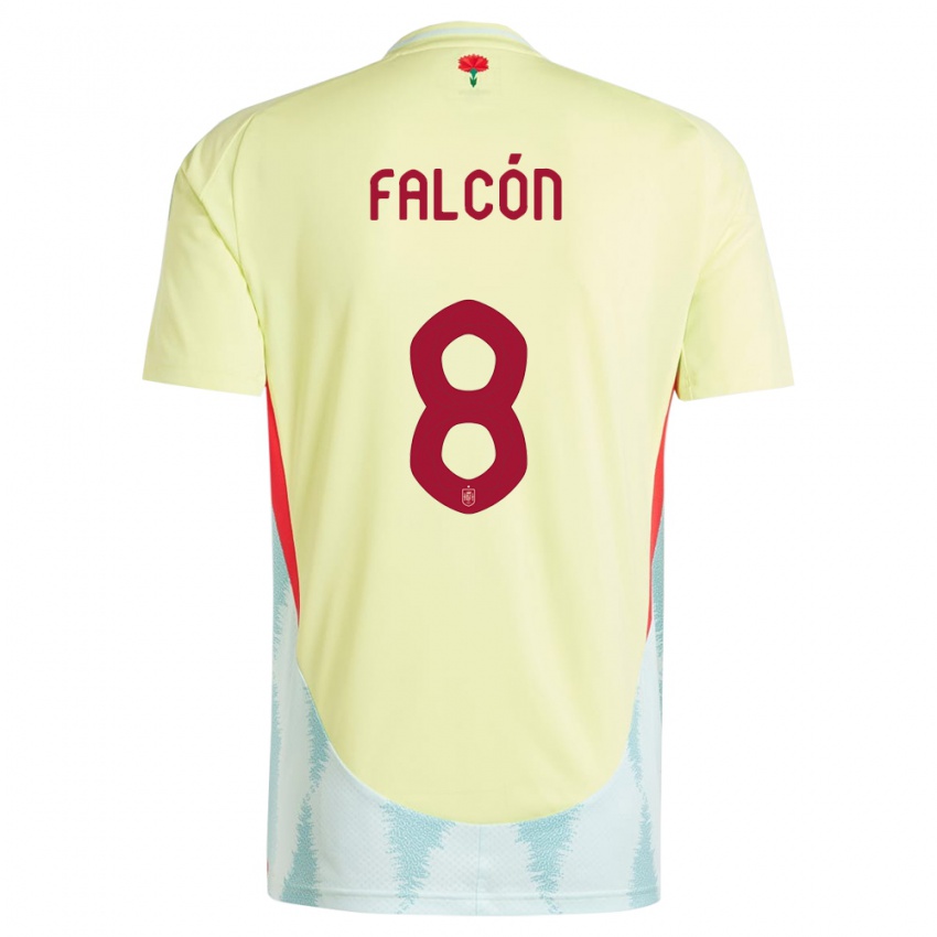 Kinder Spanien Andrea Falcon #8 Gelb Auswärtstrikot Trikot 24-26 T-Shirt