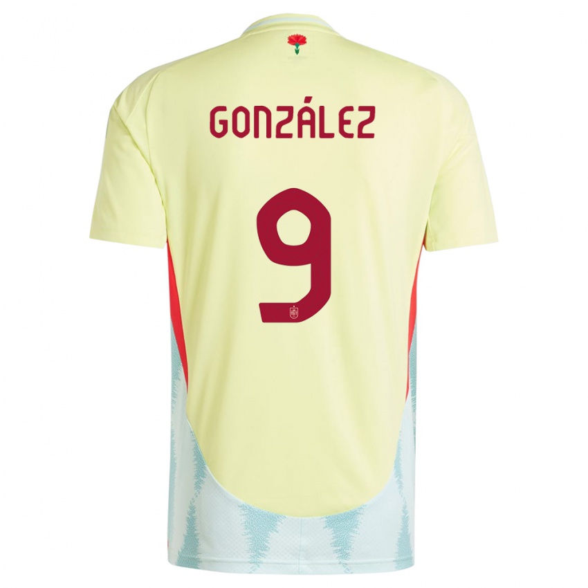 Kinder Spanien Esther Gonzalez #9 Gelb Auswärtstrikot Trikot 24-26 T-Shirt
