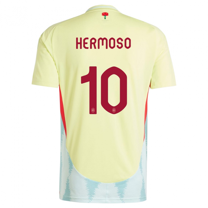 Kinder Spanien Jennifer Hermoso #10 Gelb Auswärtstrikot Trikot 24-26 T-Shirt