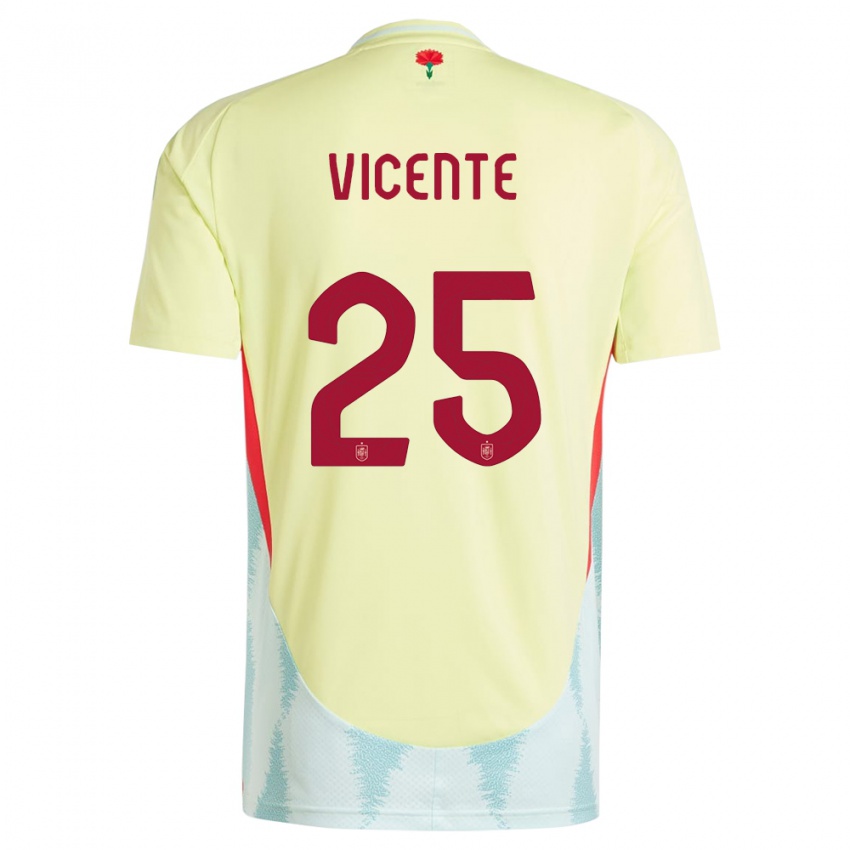 Kinder Spanien Ainhoa Vicente #25 Gelb Auswärtstrikot Trikot 24-26 T-Shirt