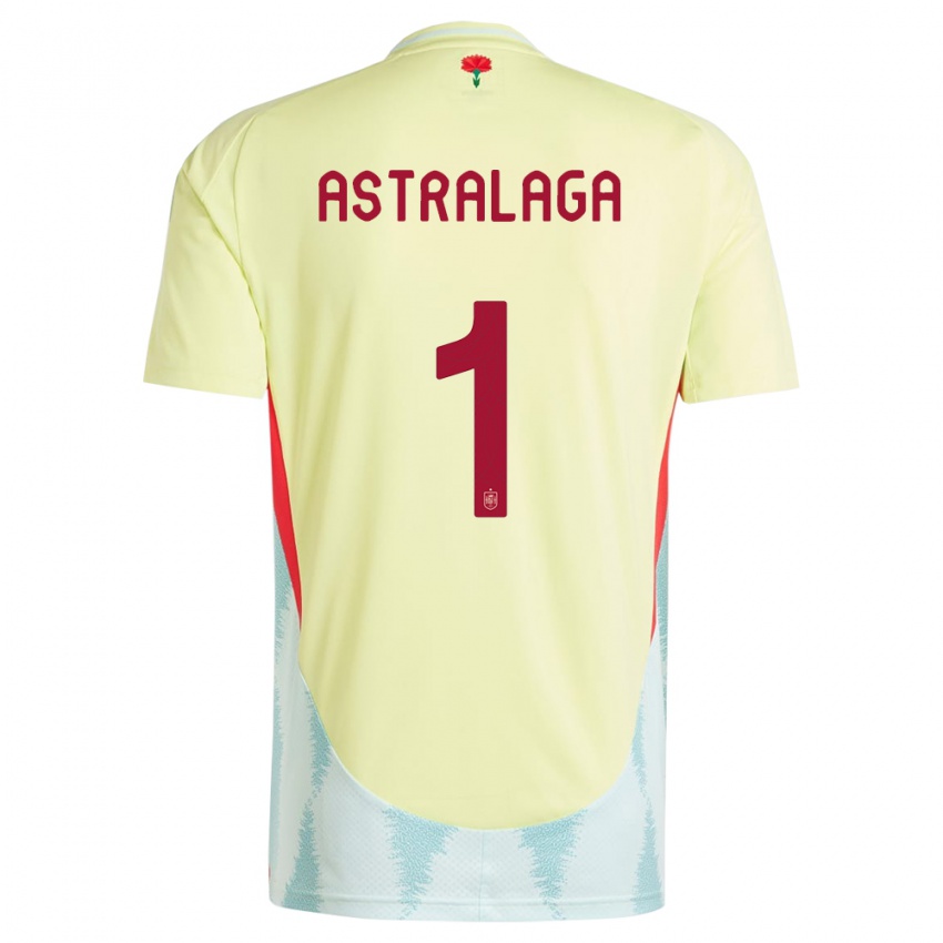 Kinder Spanien Ander Astralaga #1 Gelb Auswärtstrikot Trikot 24-26 T-Shirt