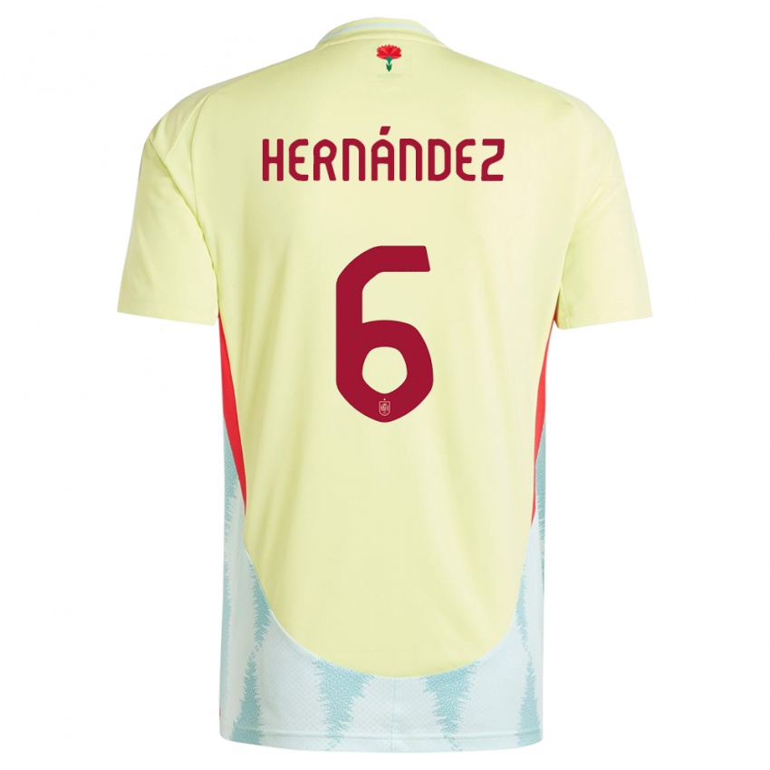 Kinder Spanien Gerard Hernandez #6 Gelb Auswärtstrikot Trikot 24-26 T-Shirt