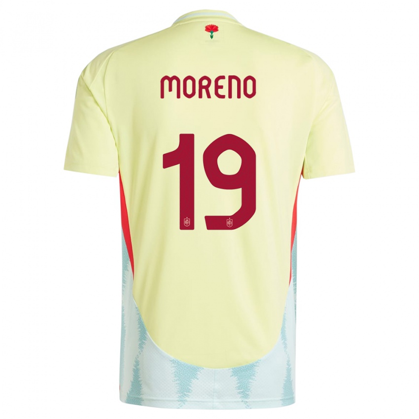 Kinder Spanien Victor Moreno #19 Gelb Auswärtstrikot Trikot 24-26 T-Shirt