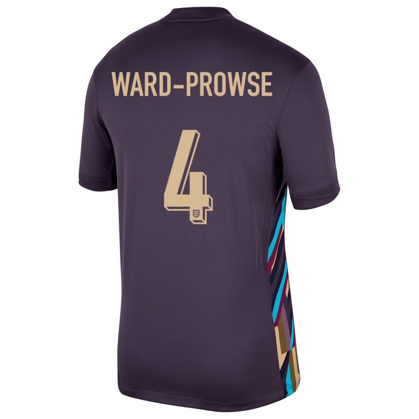 Kinder England James Ward-Prowse #4 Dunkle Rosine Auswärtstrikot Trikot 24-26 T-Shirt