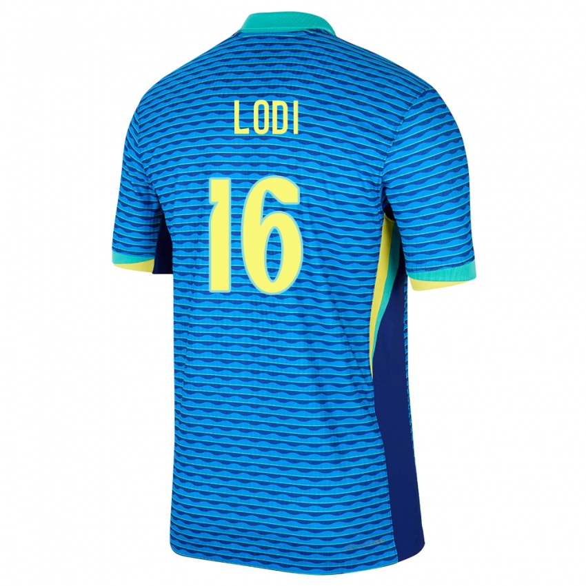 Kinder Brasilien Renan Lodi #16 Blau Auswärtstrikot Trikot 24-26 T-Shirt