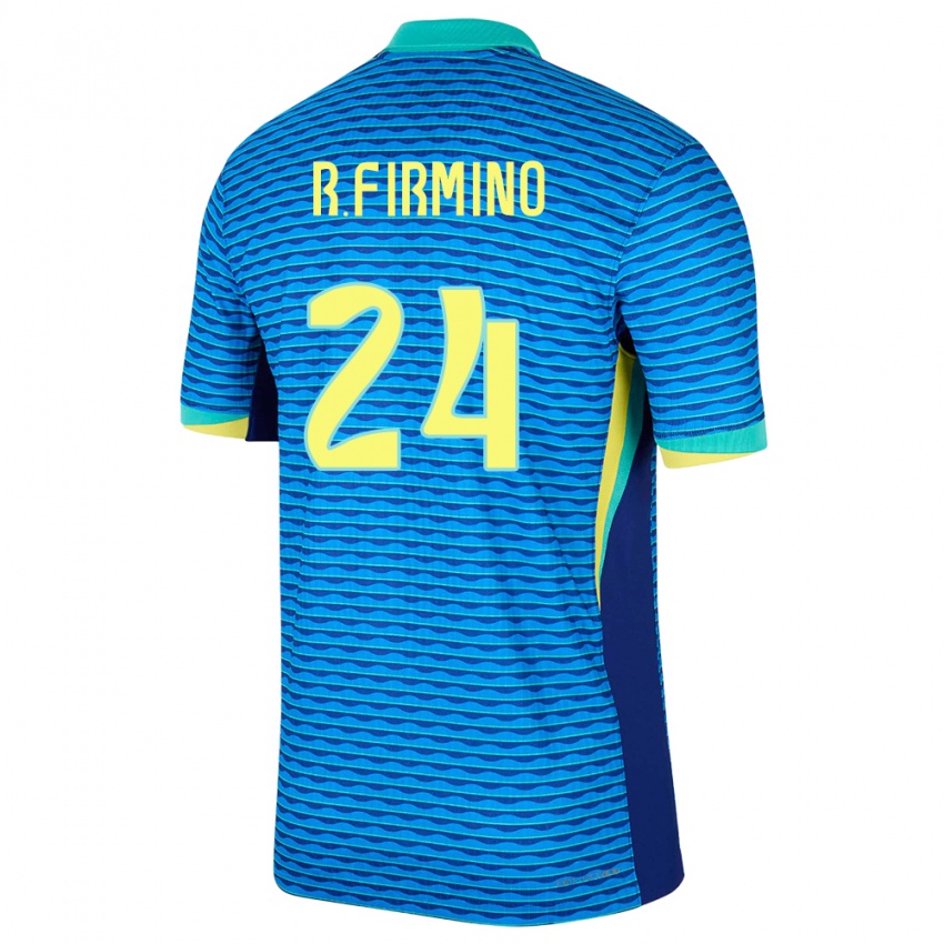 Kinder Brasilien Roberto Firmino #24 Blau Auswärtstrikot Trikot 24-26 T-Shirt