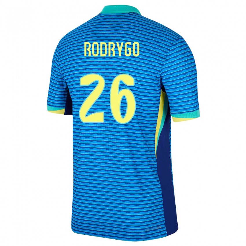 Kinder Brasilien Rodrygo #26 Blau Auswärtstrikot Trikot 24-26 T-Shirt