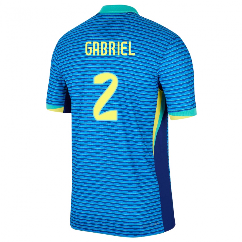 Kinder Brasilien Victor Gabriel #2 Blau Auswärtstrikot Trikot 24-26 T-Shirt