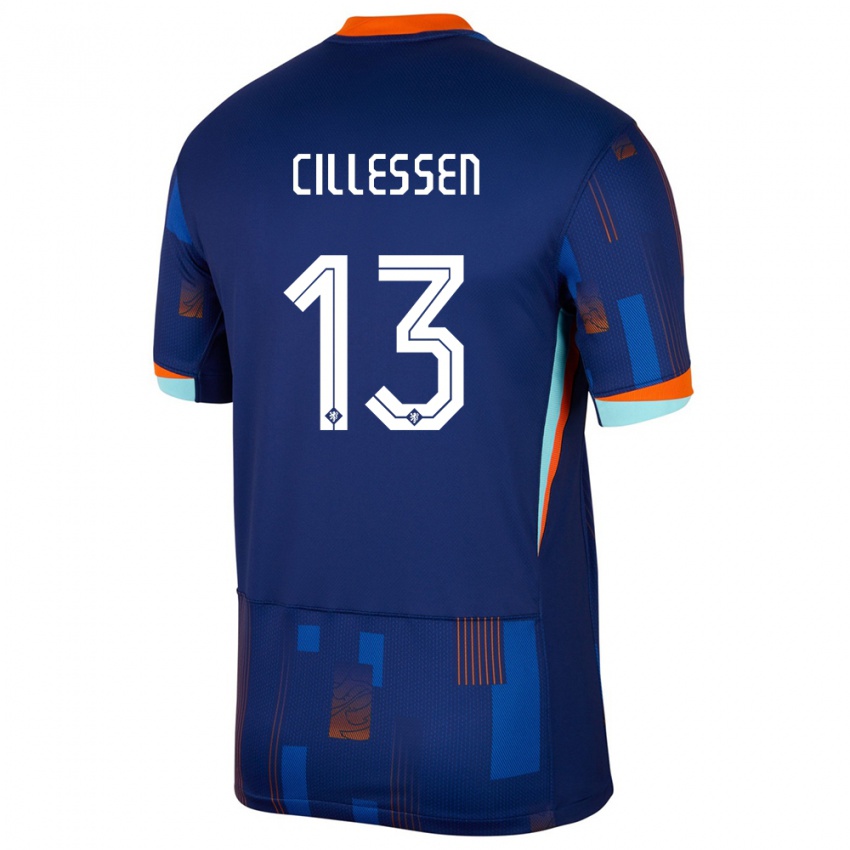 Kinder Niederlande Jasper Cillessen #13 Blau Auswärtstrikot Trikot 24-26 T-Shirt