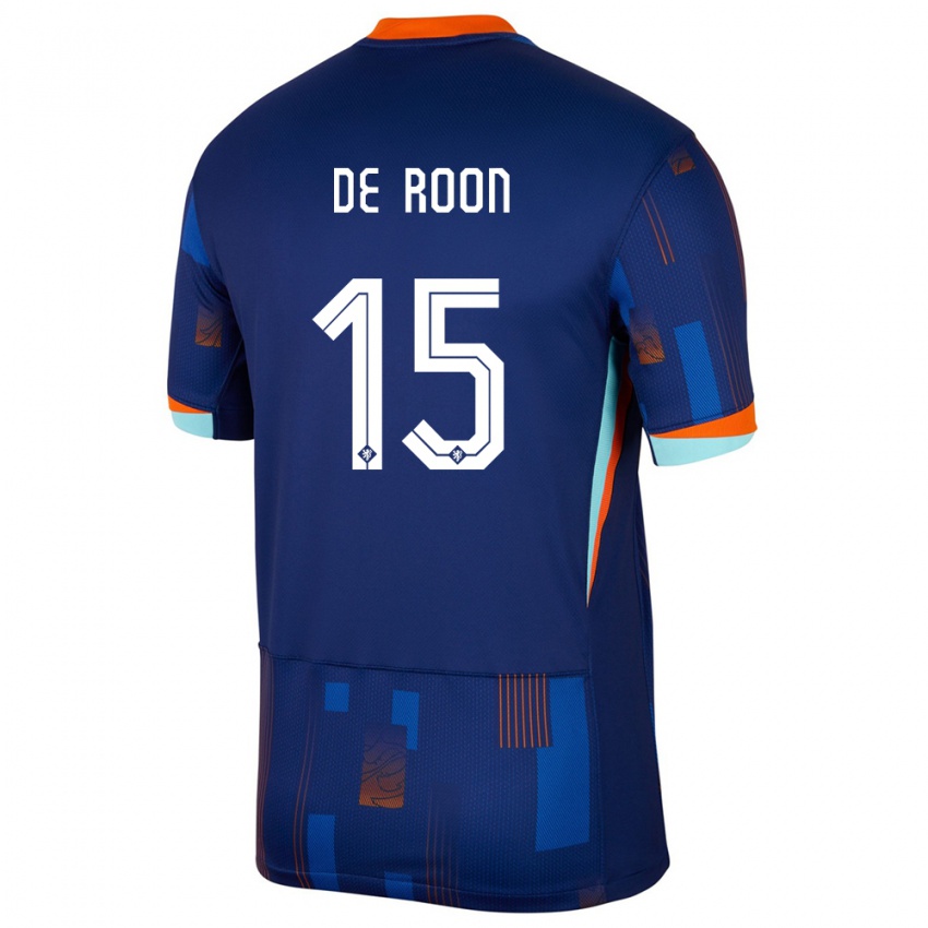 Kinder Niederlande Marten De Roon #15 Blau Auswärtstrikot Trikot 24-26 T-Shirt
