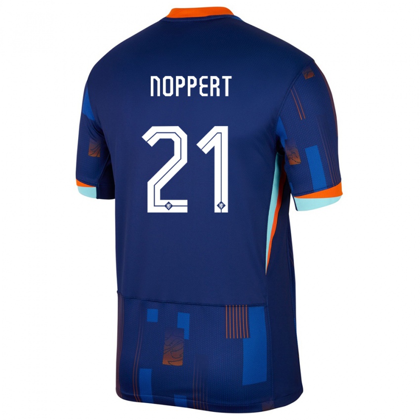 Kinder Niederlande Andries Noppert #21 Blau Auswärtstrikot Trikot 24-26 T-Shirt