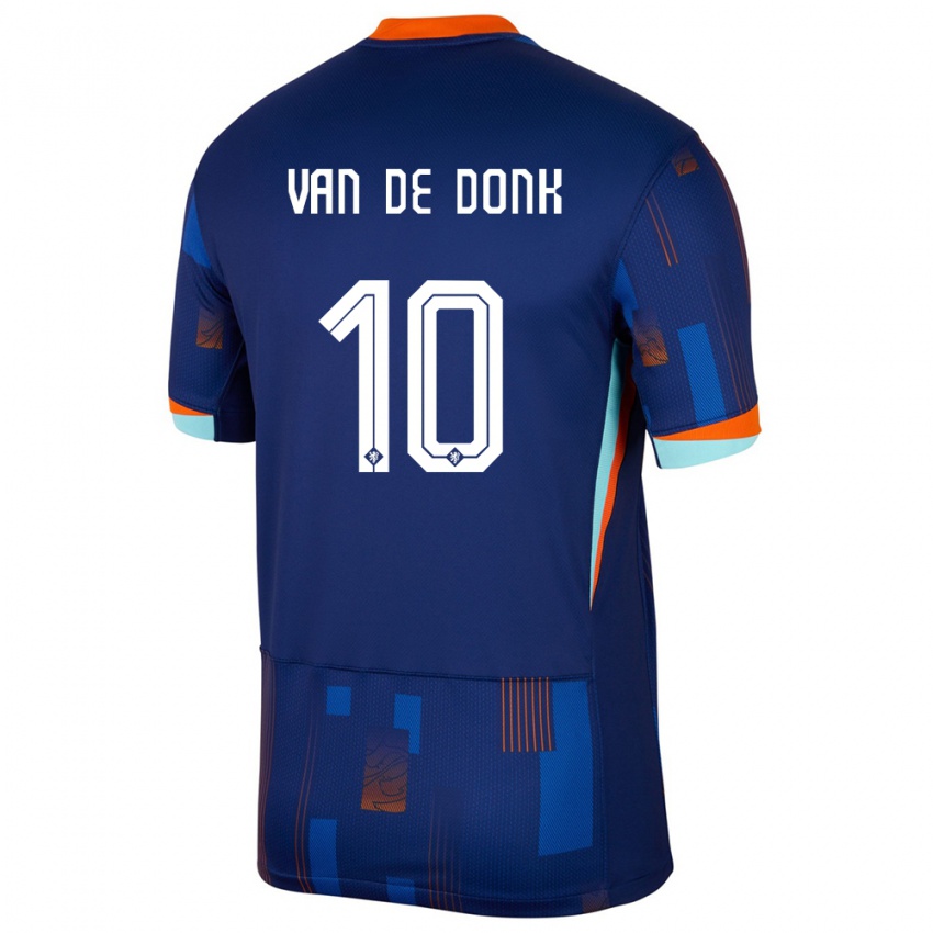 Kinder Niederlande Danielle Van De Donk #10 Blau Auswärtstrikot Trikot 24-26 T-Shirt
