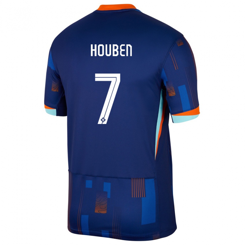 Kinder Niederlande Iggy Houben #7 Blau Auswärtstrikot Trikot 24-26 T-Shirt