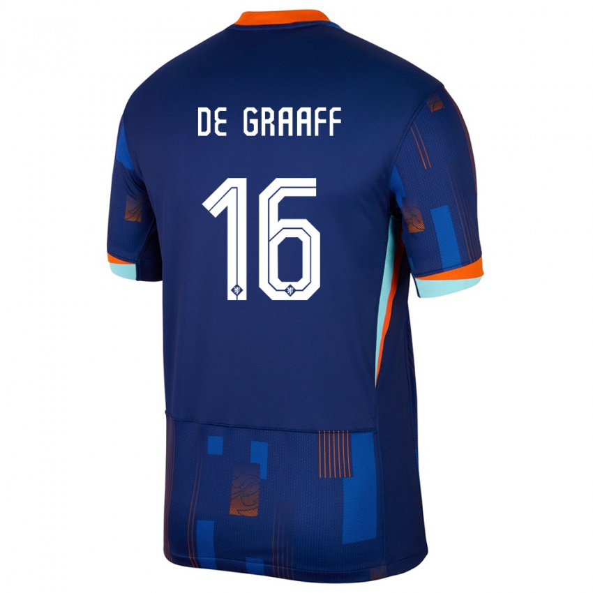 Kinder Niederlande Tom De Graaff #16 Blau Auswärtstrikot Trikot 24-26 T-Shirt