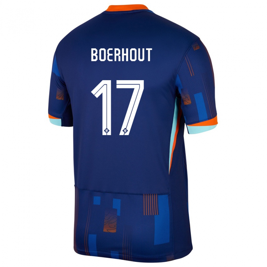 Kinder Niederlande Yoram Boerhout #17 Blau Auswärtstrikot Trikot 24-26 T-Shirt