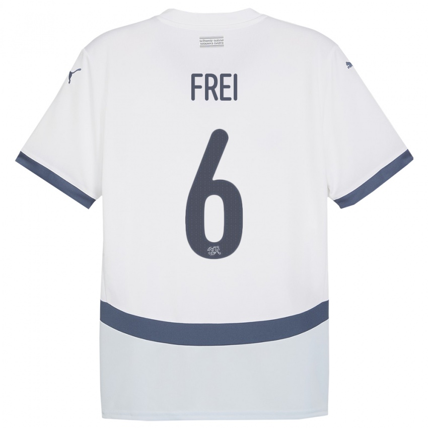 Kinder Schweiz Fabian Frei #6 Weiß Auswärtstrikot Trikot 24-26 T-Shirt