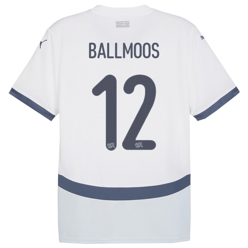 Kinder Schweiz David Von Ballmoos #12 Weiß Auswärtstrikot Trikot 24-26 T-Shirt