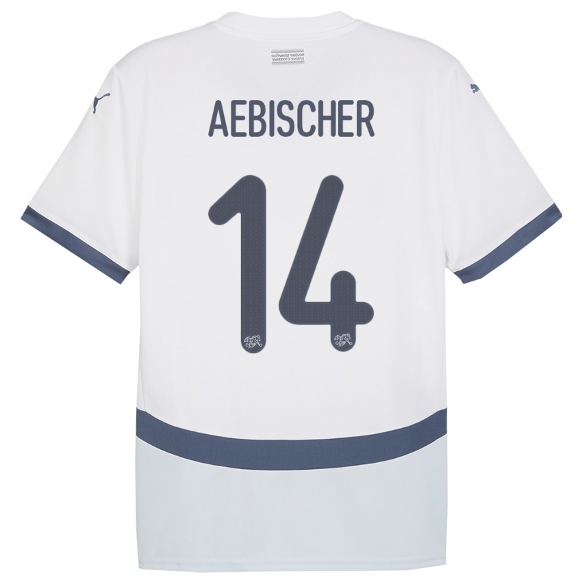 Kinder Schweiz Michel Aebischer #14 Weiß Auswärtstrikot Trikot 24-26 T-Shirt