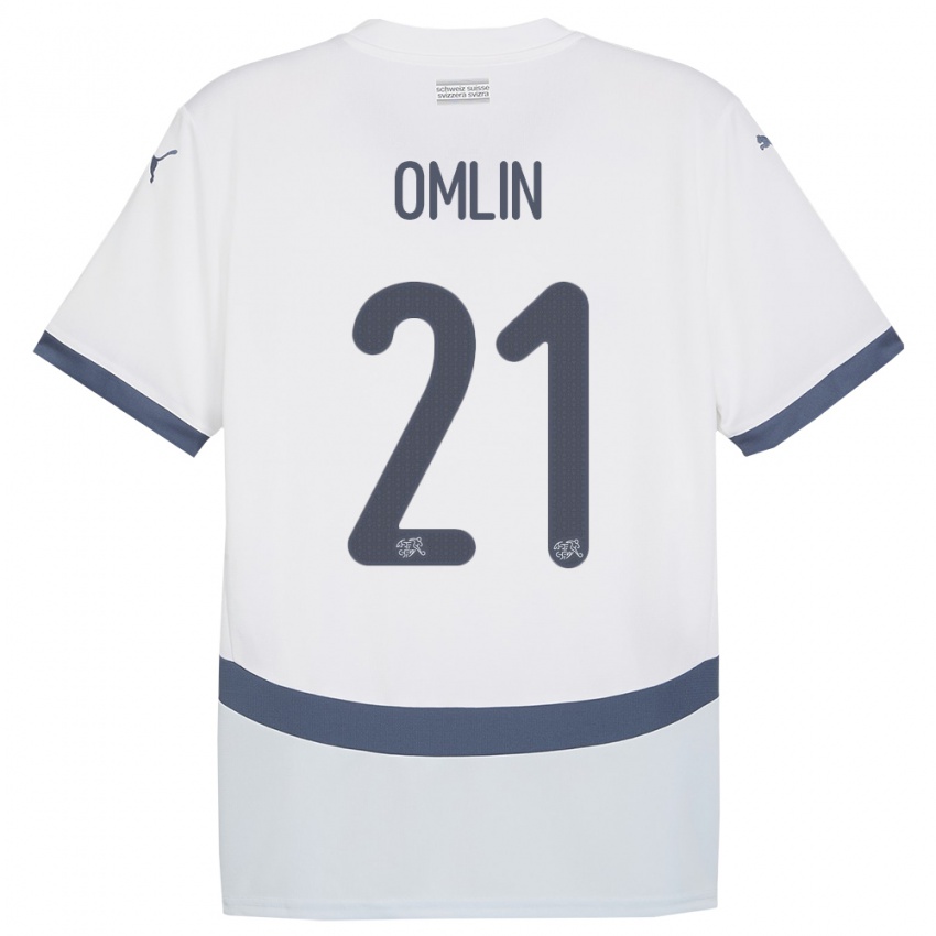 Kinder Schweiz Jonas Omlin #21 Weiß Auswärtstrikot Trikot 24-26 T-Shirt
