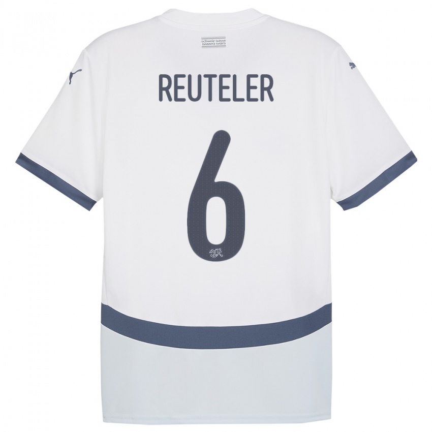 Kinder Schweiz Geraldine Reuteler #6 Weiß Auswärtstrikot Trikot 24-26 T-Shirt