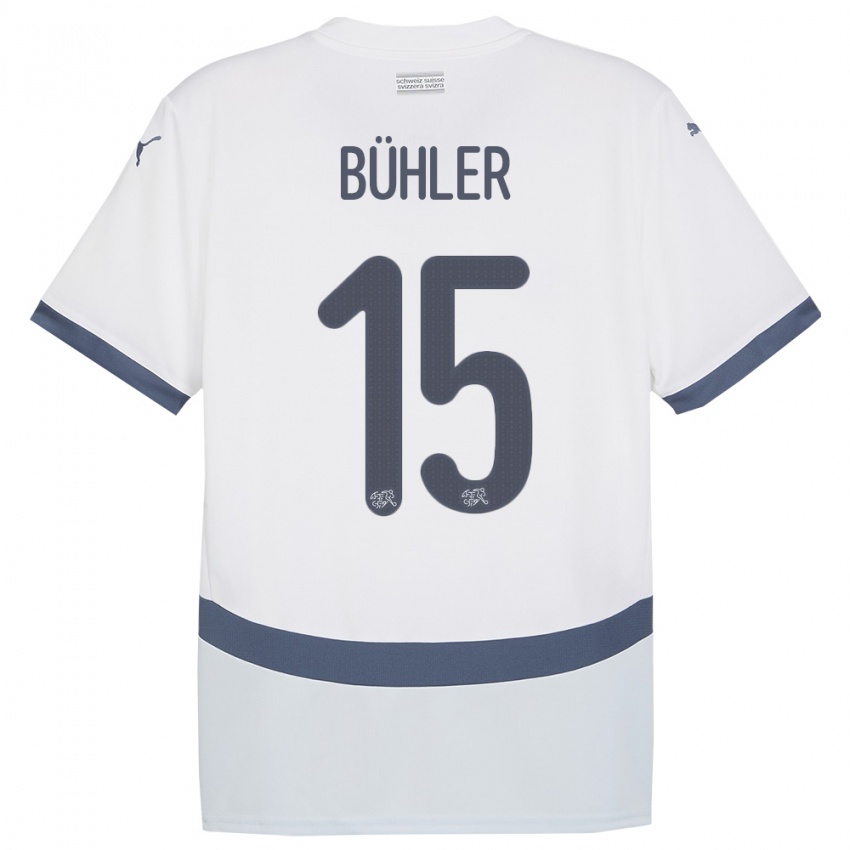 Kinder Schweiz Luana Buhler #15 Weiß Auswärtstrikot Trikot 24-26 T-Shirt