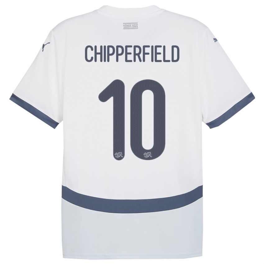Kinder Schweiz Liam Chipperfield #10 Weiß Auswärtstrikot Trikot 24-26 T-Shirt