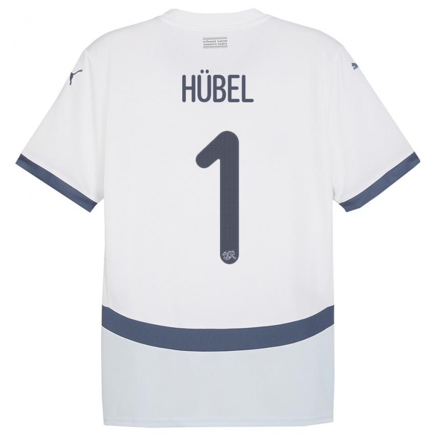 Kinder Schweiz Marvin Hubel #1 Weiß Auswärtstrikot Trikot 24-26 T-Shirt