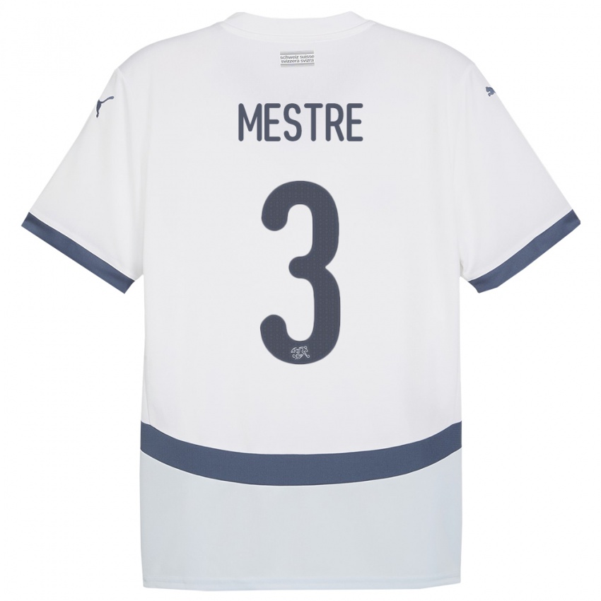 Kinder Schweiz Luis Mestre #3 Weiß Auswärtstrikot Trikot 24-26 T-Shirt