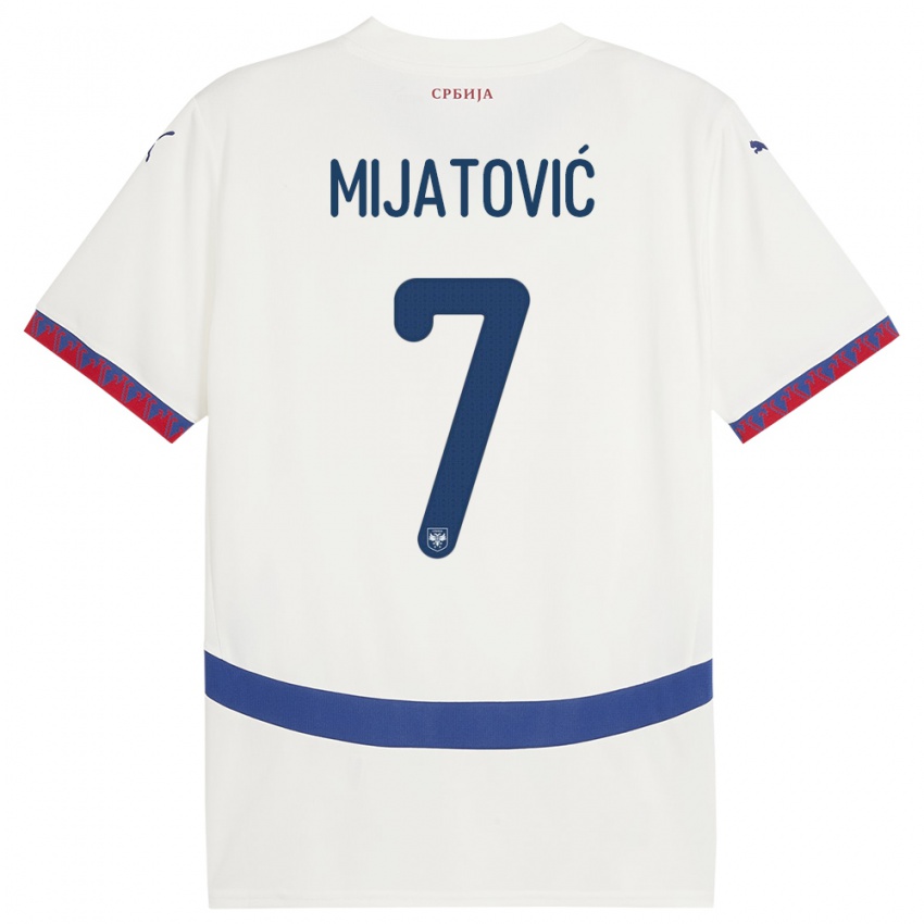 Kinder Serbien Milica Mijatovic #7 Weiß Auswärtstrikot Trikot 24-26 T-Shirt