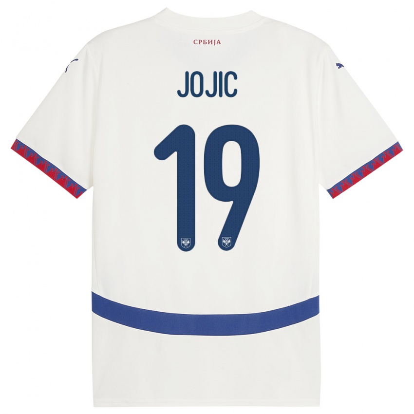 Kinder Serbien Nikola Jojic #19 Weiß Auswärtstrikot Trikot 24-26 T-Shirt