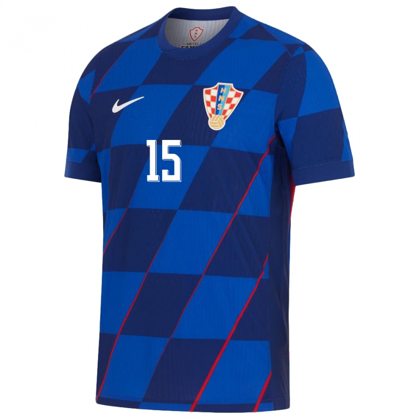 Kinder Kroatien Mario Pasalic #15 Blau Auswärtstrikot Trikot 24-26 T-Shirt