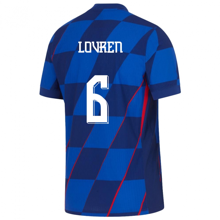 Kinder Kroatien Dejan Lovren #6 Blau Auswärtstrikot Trikot 24-26 T-Shirt