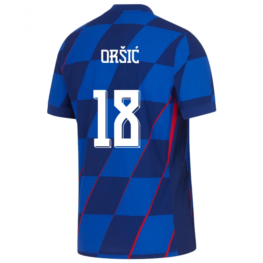 Kinder Kroatien Mislav Orsic #18 Blau Auswärtstrikot Trikot 24-26 T-Shirt