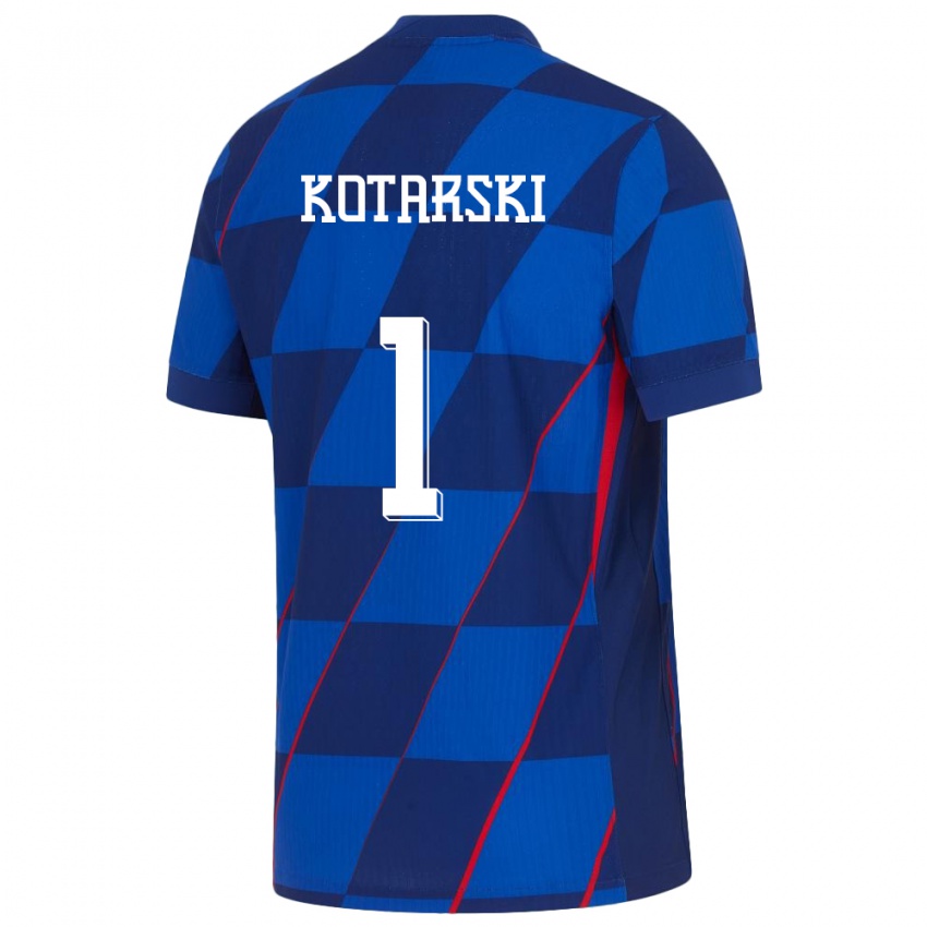 Kinder Kroatien Dominik Kotarski #1 Blau Auswärtstrikot Trikot 24-26 T-Shirt