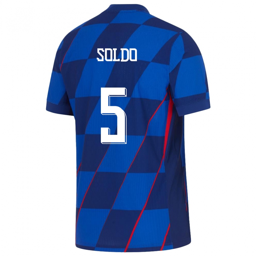 Kinder Kroatien Nikola Soldo #5 Blau Auswärtstrikot Trikot 24-26 T-Shirt