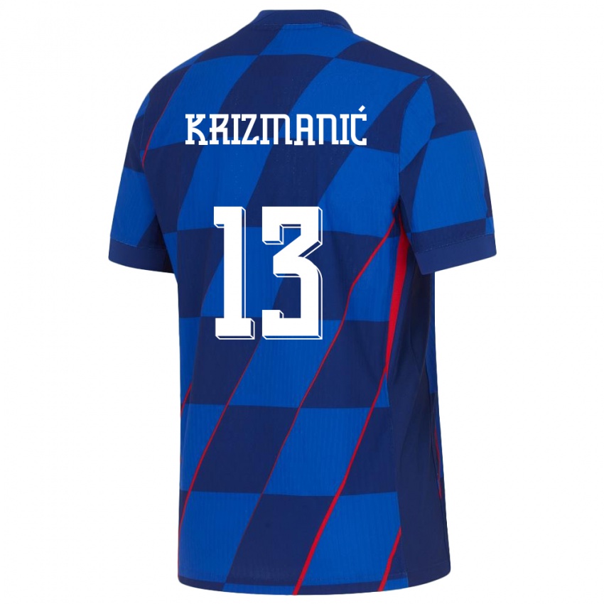 Kinder Kroatien Kresimir Krizmanic #13 Blau Auswärtstrikot Trikot 24-26 T-Shirt
