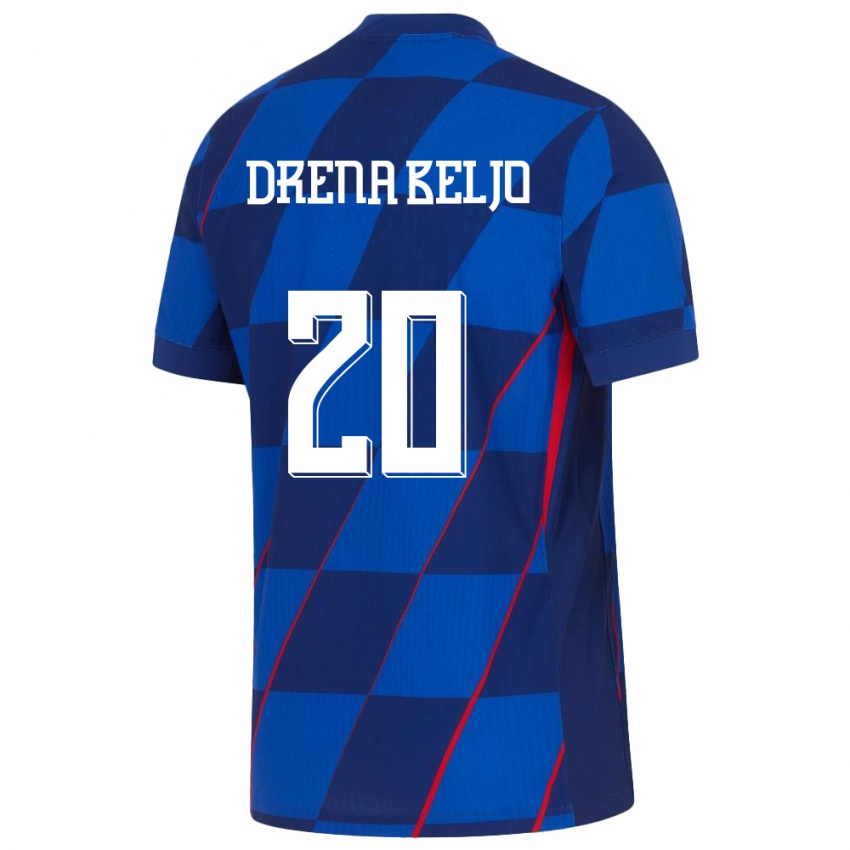 Kinder Kroatien Dion Drena Beljo #20 Blau Auswärtstrikot Trikot 24-26 T-Shirt