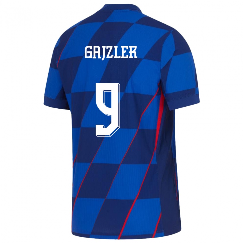 Kinder Kroatien Niko Gajzler #9 Blau Auswärtstrikot Trikot 24-26 T-Shirt