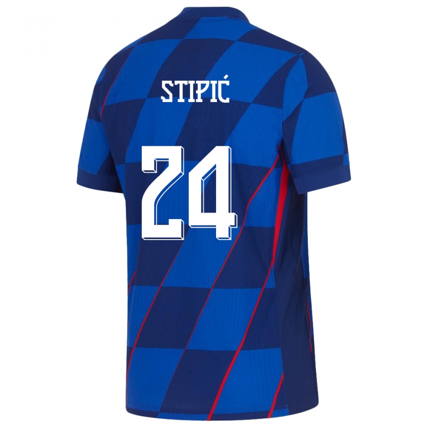 Kinder Kroatien Mihael Stipic #24 Blau Auswärtstrikot Trikot 24-26 T-Shirt