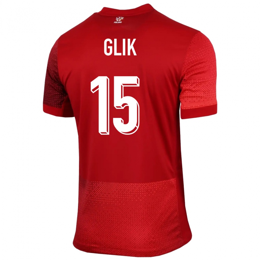 Kinder Polen Kamil Glik #15 Rot Auswärtstrikot Trikot 24-26 T-Shirt