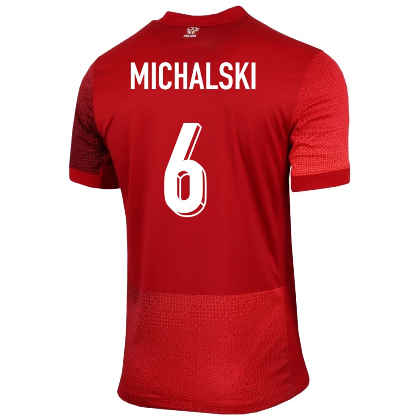 Kinder Polen Szymon Michalski #6 Rot Auswärtstrikot Trikot 24-26 T-Shirt