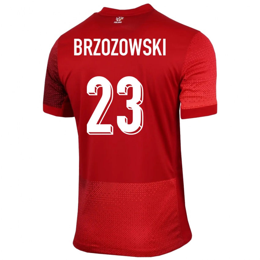 Kinder Polen Milosz Brzozowski #23 Rot Auswärtstrikot Trikot 24-26 T-Shirt