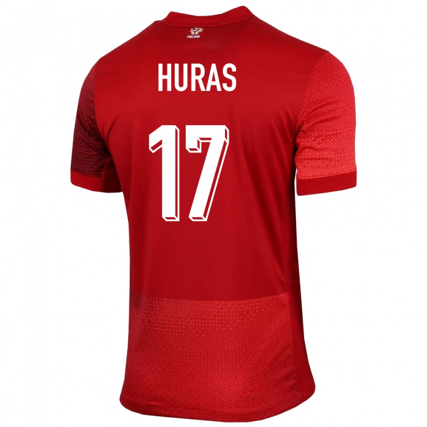 Kinder Polen Mike Huras #17 Rot Auswärtstrikot Trikot 24-26 T-Shirt