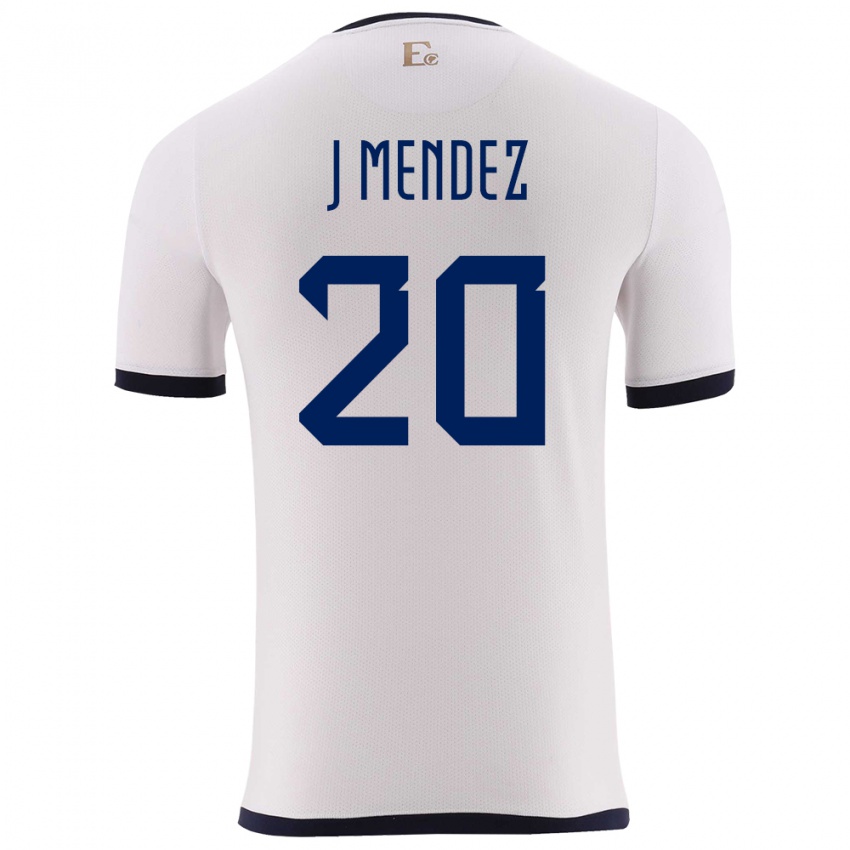 Kinder Ecuador Jhegson Mendez #20 Weiß Auswärtstrikot Trikot 24-26 T-Shirt